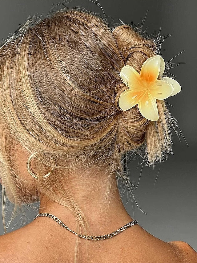 Clips Flower Hair Hawaiian 6PCS Resin – Tropical Plumeria