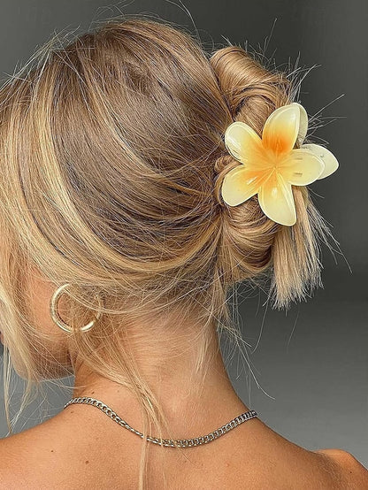 Clips Flower Hair Hawaiian 6PCS Resin – Tropical Plumeria