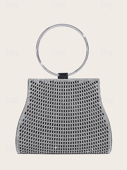 Crystal Handle Evening Gold with Ring – Clutch Elegant