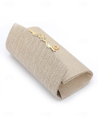 Evening Clutch Women's Handbag - Glitter Elegant Gold Party