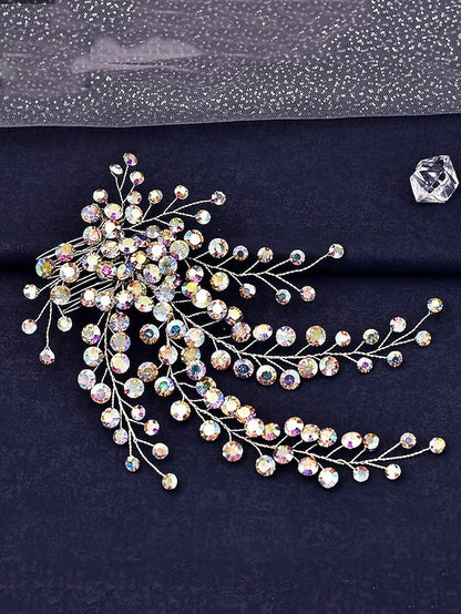 Rhinestone and Crystal Hair – Flower Elegant Accessory Bridal