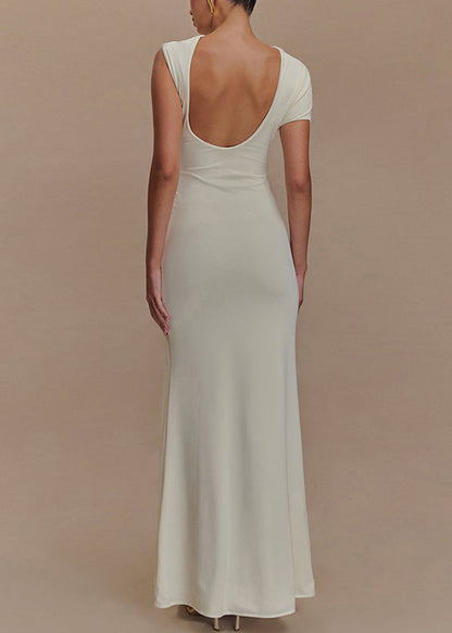 Fit Rose Sommer Slim Original Kleider Rückenfrei Maxi Design Baumwolle