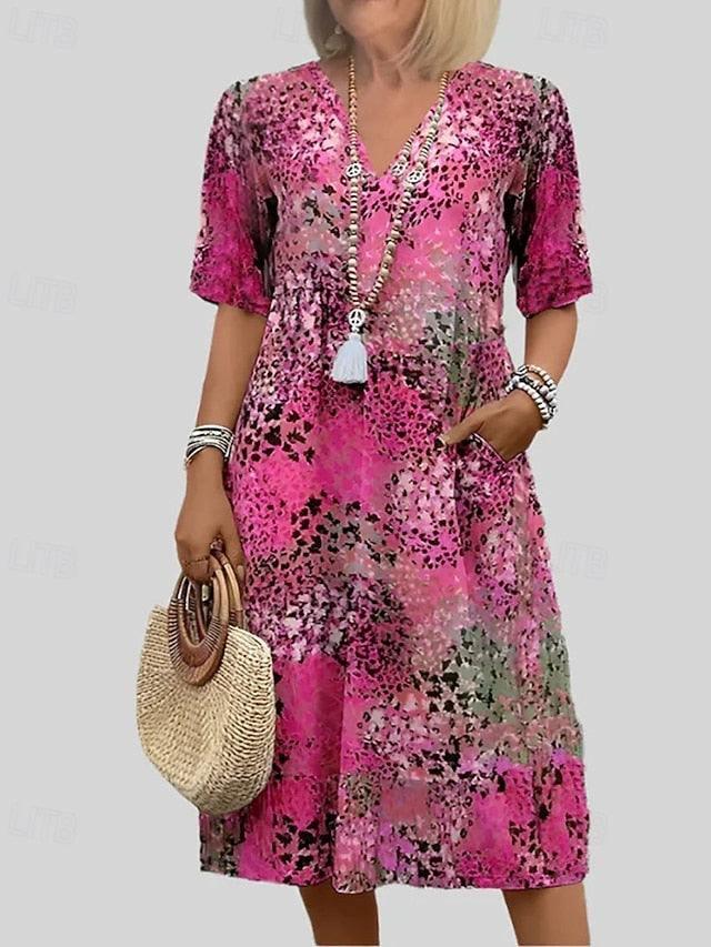 Women's Midi Dress Print Dress Fashion Modern Vacation