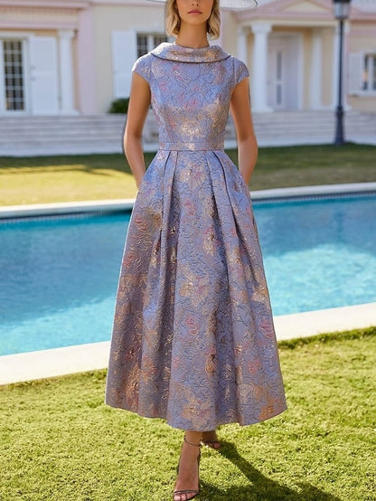 Dress Floral Vintage the of A-Line V Elegant Bride Mother