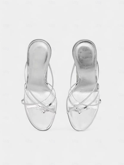 with Metallic Flat Unique Sandals Gold Design - Sculpted Heel