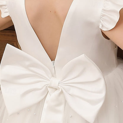 Color Girls' Girl Dress Solid Party Flower Kids