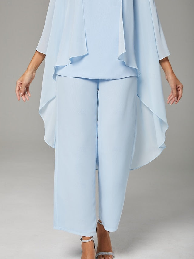 Jumpsuit Pantsuit Floor Length Mother of the Bride Dress