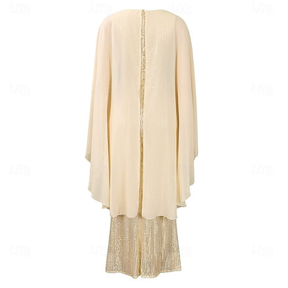 Dress Crew Length Mother Elegant Neck Floor Bride the of