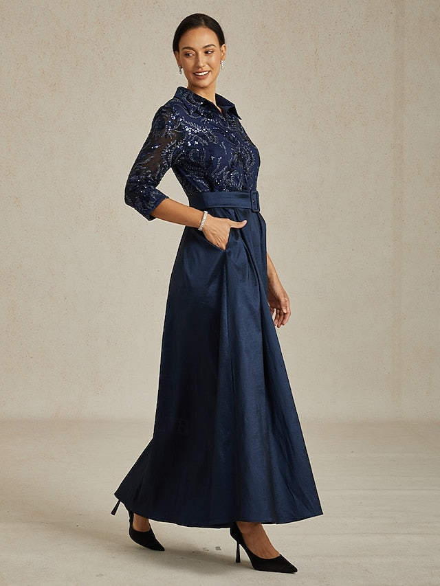 Women's Sequins Maxi Dress A Line Dress Fit And Flare Dress