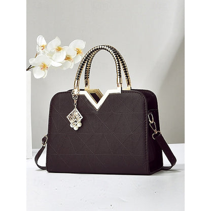 Handbag Faux with Elegant – Women's Pendant Pearl Leather