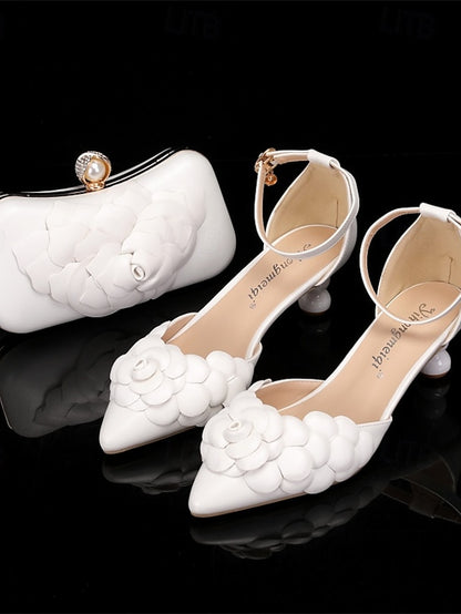 Shoes Floral-Embellished Matching Bridal White – Clutch with