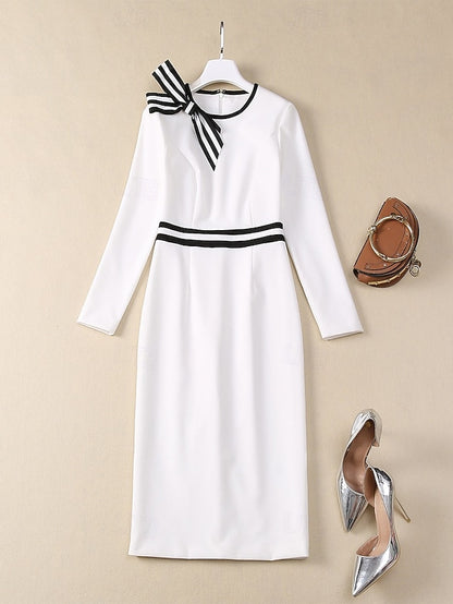 Elegant Vintage Neck Dress of the Bride Crew Casual Mother