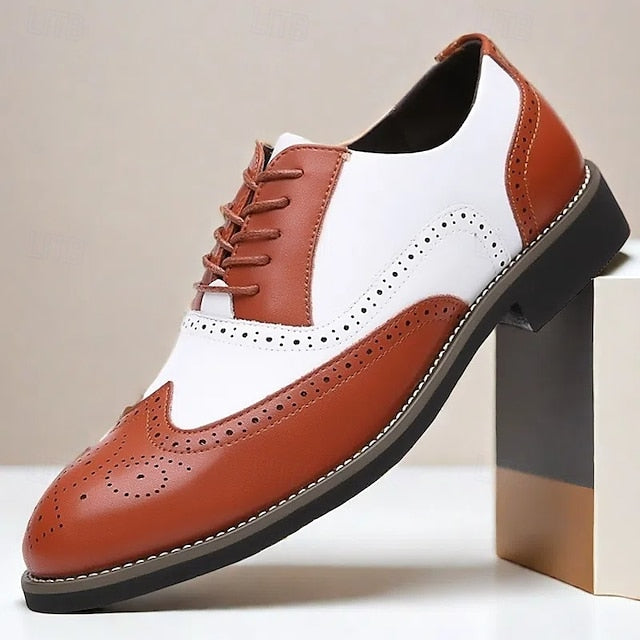Brogue Two-Tone Oxford White in Men's Shoes Wingtip