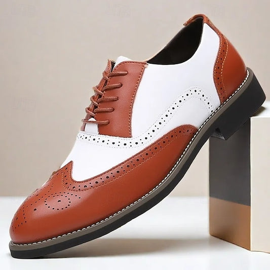 Brogue Two-Tone Oxford White in Men's Shoes Wingtip