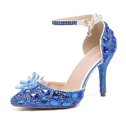 Purple Sandals Women's High – Rhinestone Heel Elegant