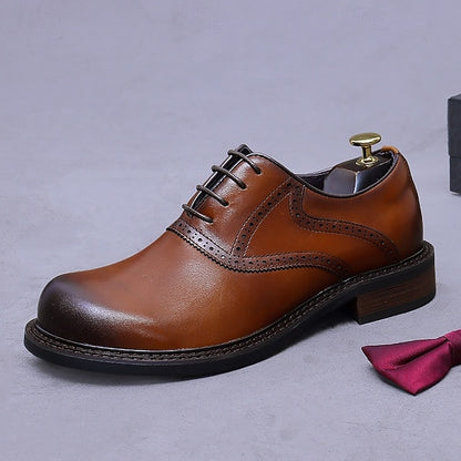 First Oxford Genuine Shoes- Men's Dress Layer Leather