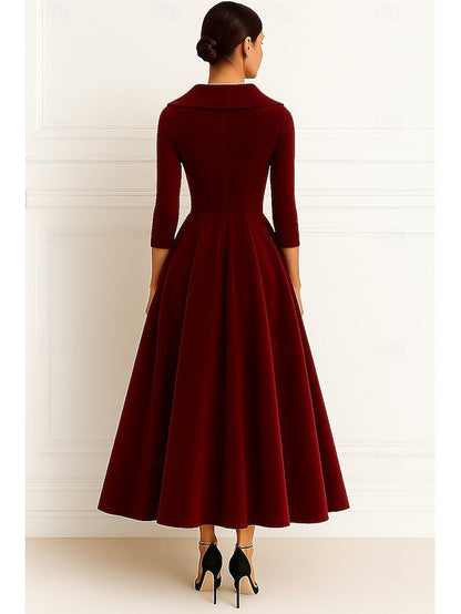 Mother Elegant Vintage Black Dress A-Line Bride Red of the