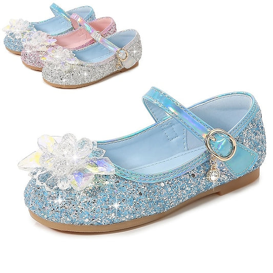 Princess Shoes Leather Girls' Flats Portable Walking PU