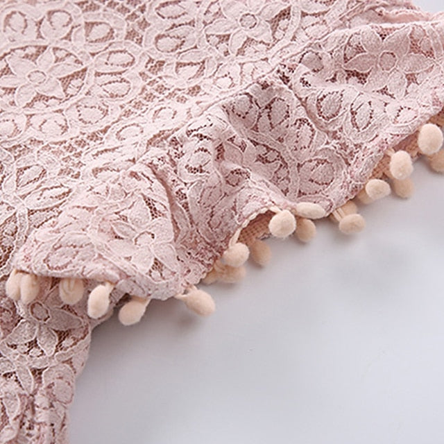 Girls' Party Color Kids Short Dress Solid Sleeve