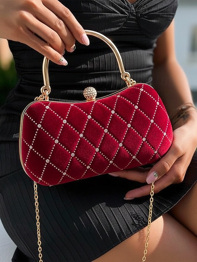 Purse - with Evening Accents Quilted Women's Diamond Velvet