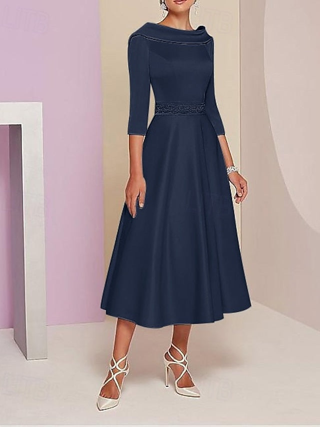 of Bateau Dress Elegant Vintage A-Line Bride the Mother