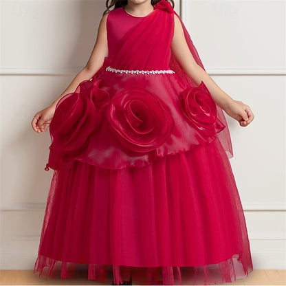 Color Solid Kids Cosplay Dress Girls' Party