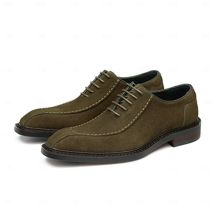 Men's Derby - Shoes Suede Classic Leather Genuine Cowhide