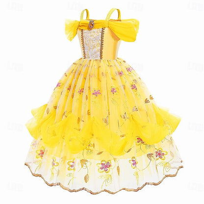 Flower Beauty Girl Princess Cute Dress and Belle Beast the