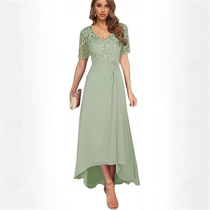 Bride Neck V the Dress Elegant Simple A-Line of Mother