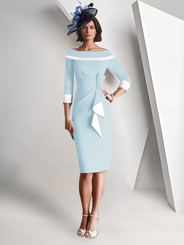 of Bride / the Elegant Column Mother Vintage Simple Sheath Dress