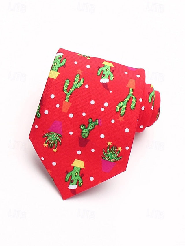 Fun Men's Polyester Tie and Tree Santa Christmas – Silk