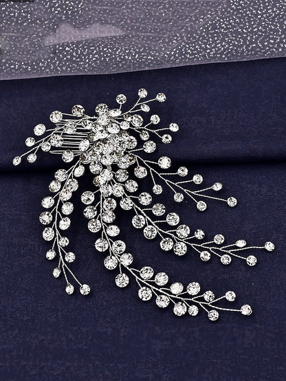 Rhinestone and Crystal Hair – Flower Elegant Accessory Bridal