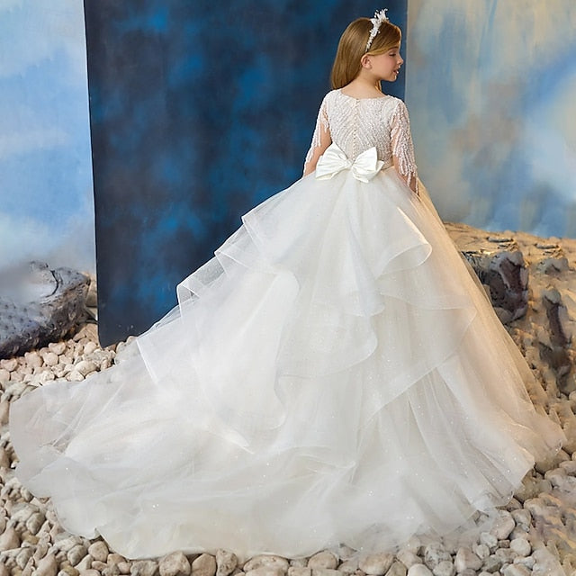 Kids Flower Girls' Communion First Dress Party Girl