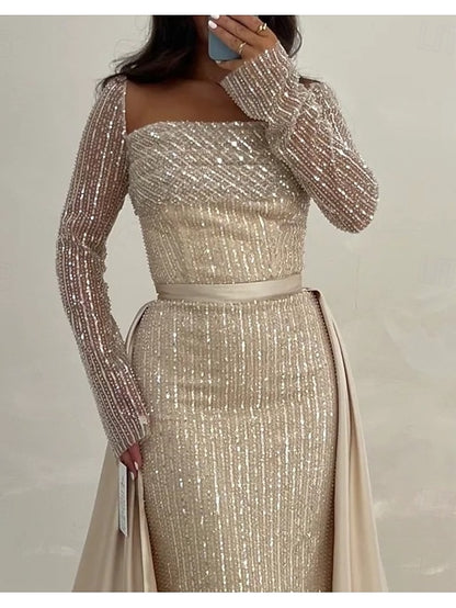 Evening Formal Dress Guest Gown A-Line Wedding Elegant Floor