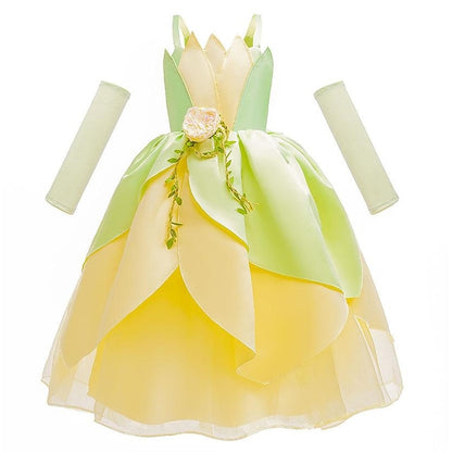 Theme Girl Dress Princess Tinker Fairytale Flower Tiana Bell