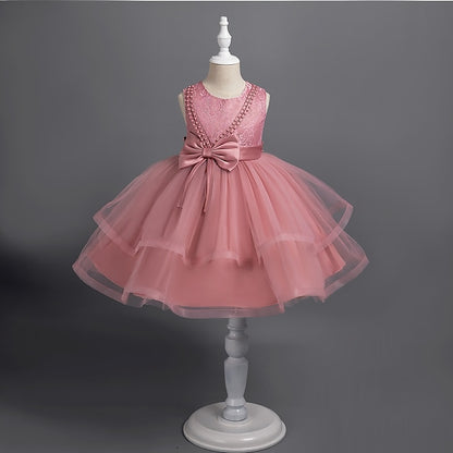 Sleeveless Party Color Dress Girls' Toddler Solid