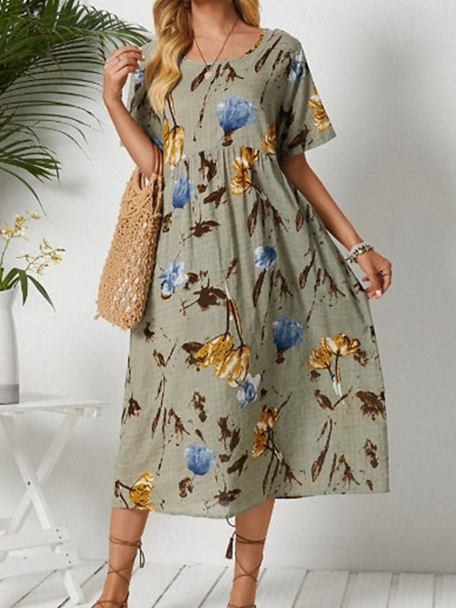 Women's Long Dress Maxi Dress Cotton Blend Casual Dress