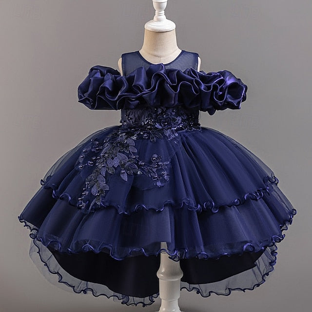 Wedding Sleeve Short Floral Party Kids Dress Girls' Flower