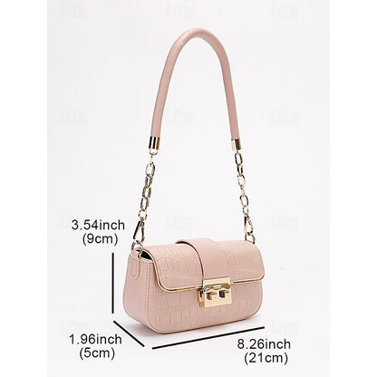 Damen Tasche Baguette Schultertasche Umschlag Leder PU