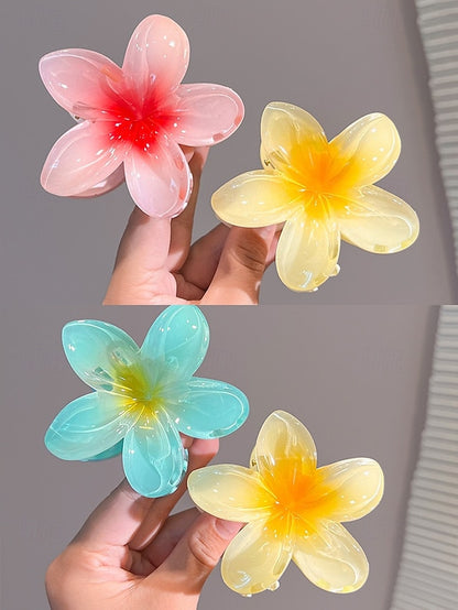 Clips Flower Hair Hawaiian 6PCS Resin – Tropical Plumeria