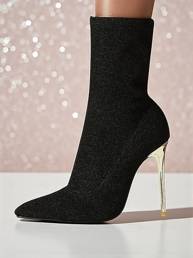 Ankle Women's Leopard Sexy Stiletto Boots Pointed Print -