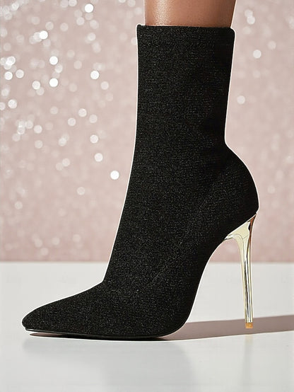 Ankle Women's Leopard Sexy Stiletto Boots Pointed Print -