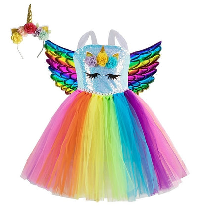 Cosplay Dance Unicorn Girls' Movie Wings Dress Headband