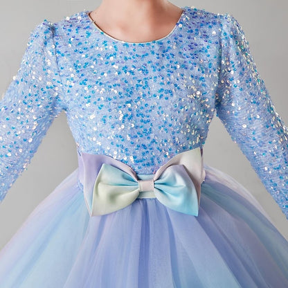 Girls' Flower Kids Solid Party Color Girl Dress