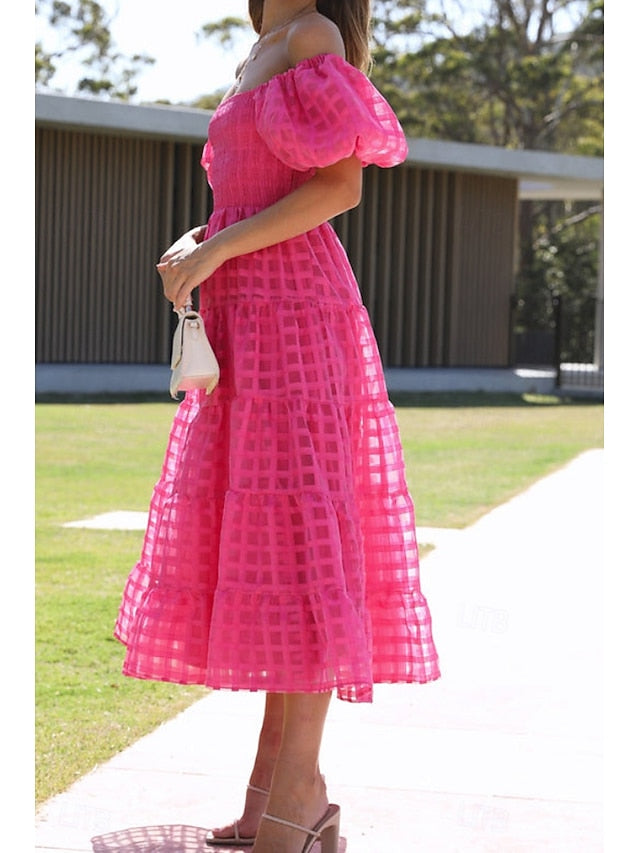 Women's Midi Dress Graduation Dress Fashion Modern Lantern