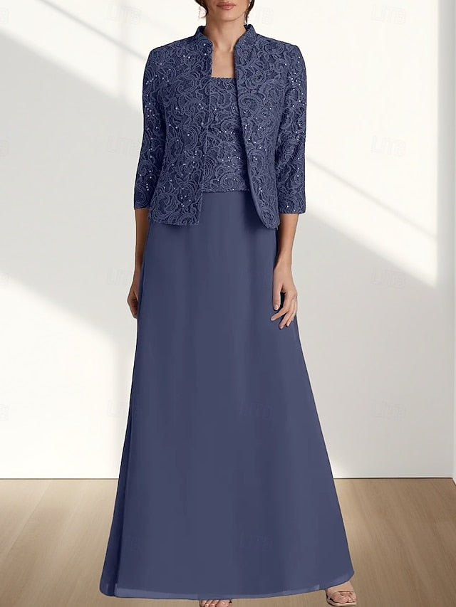 the Bride Wedding Elegant Mother Piece of Dress A-Line Guest Two