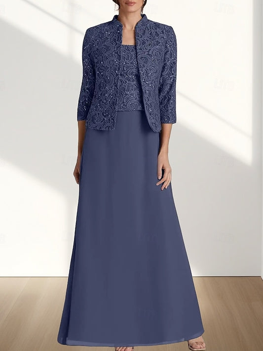 the Bride Wedding Elegant Mother Piece of Dress A-Line Guest Two