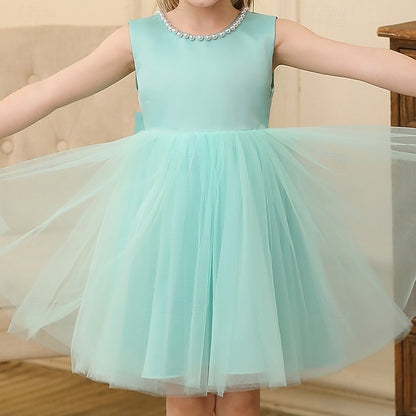 Party Girls' Kids Sleeveless Color Solid Dress Wedding