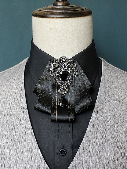 - Bow Diamond-Accent Satin Tie Elegant Christmas Men's