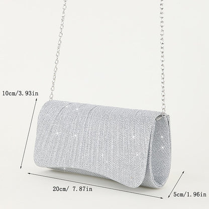 Evening Silver – Women's Clutch Purse Elegant Glitter